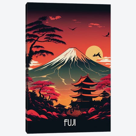 Fuji Poster Canvas Print #DUR1166} by Durro Art Art Print