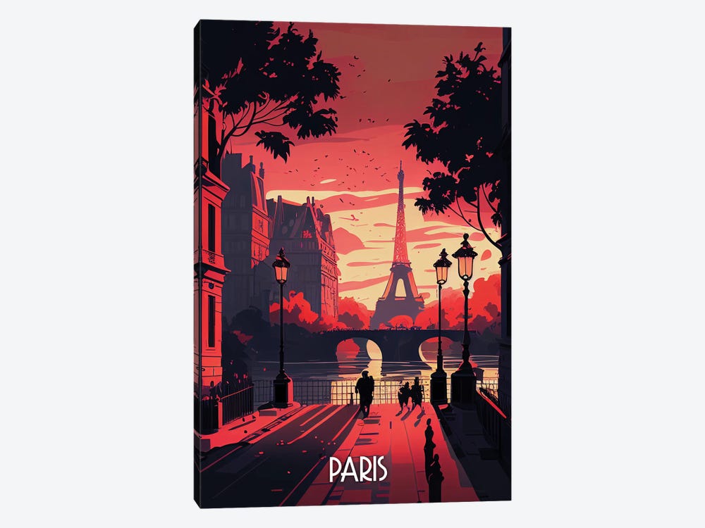 Paris City II by Durro Art 1-piece Canvas Art Print