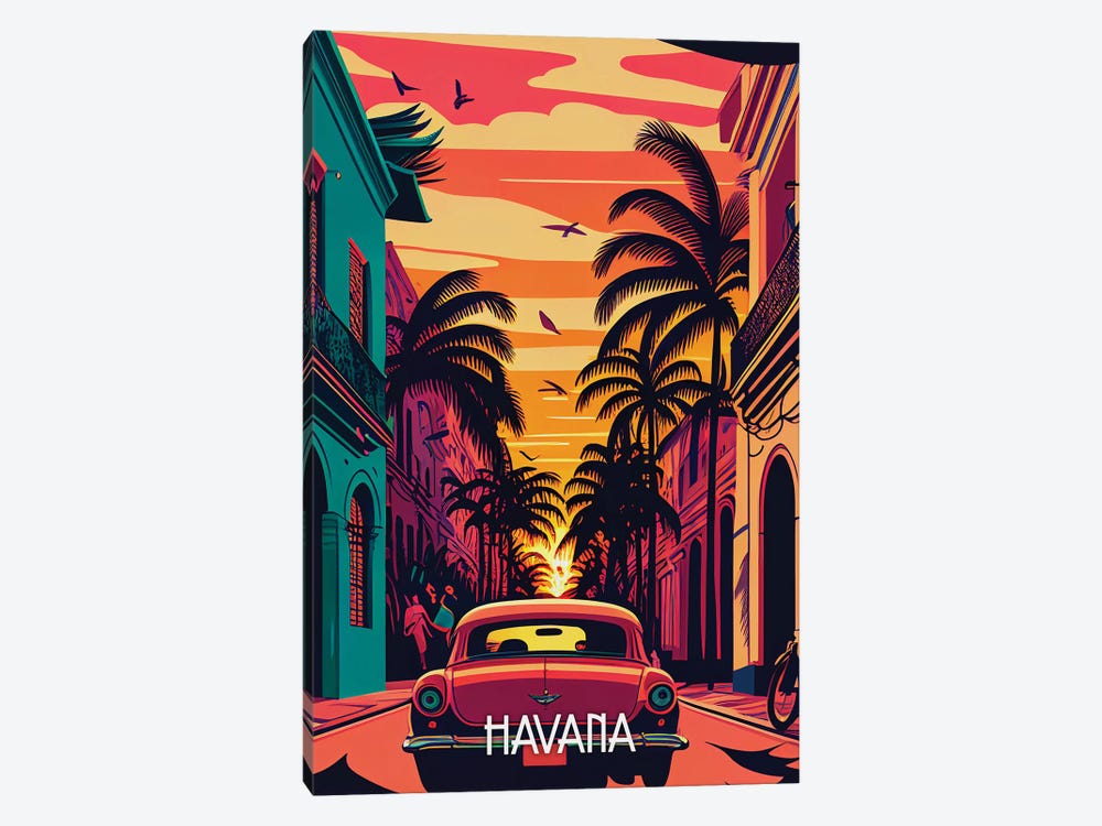 Havana City by Durro Art 1-piece Canvas Artwork