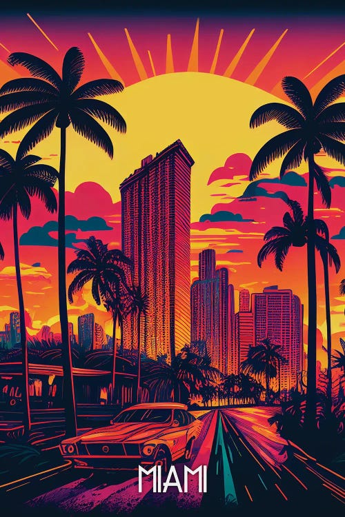 Miami City by Durro Art wall art