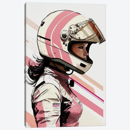 Racer Girl Canvas Print #DUR1181} by Durro Art Canvas Wall Art