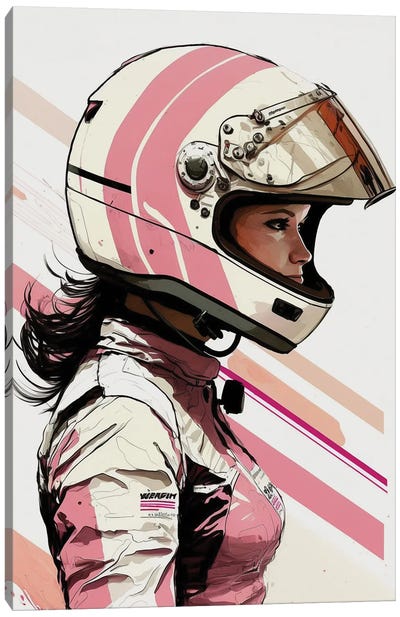 Racer Girl Canvas Art Print - Auto Racing Art