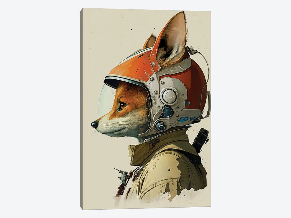 Astronaut Fox by Durro Art 1-piece Canvas Artwork