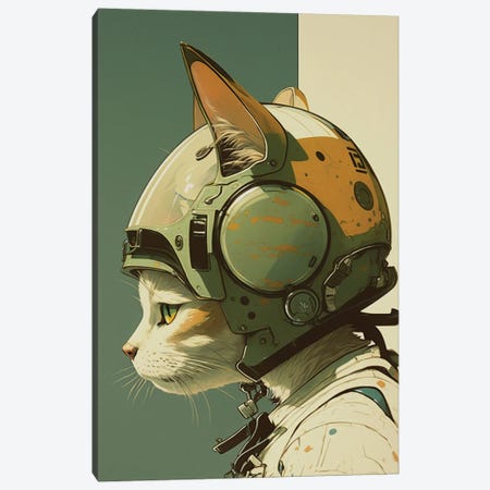 Pilot Cat Canvas Print #DUR1193} by Durro Art Canvas Art Print