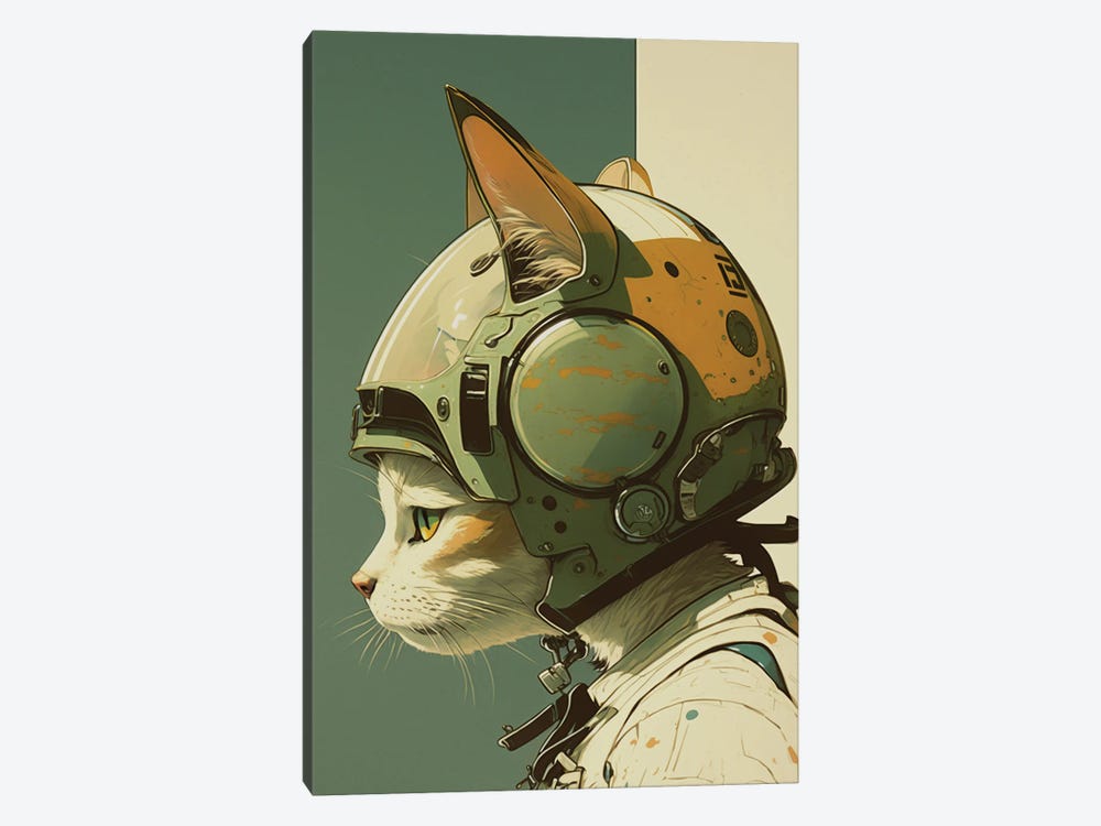Pilot Cat by Durro Art 1-piece Canvas Wall Art