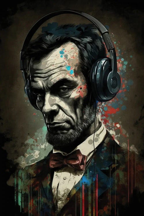 Lincoln With Headphones II