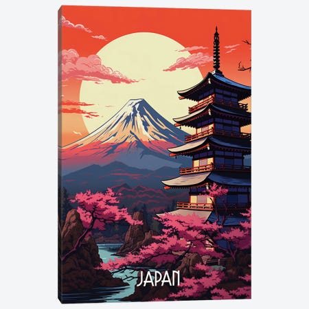 Japan Fuji Art Canvas Print #DUR1219} by Durro Art Canvas Wall Art