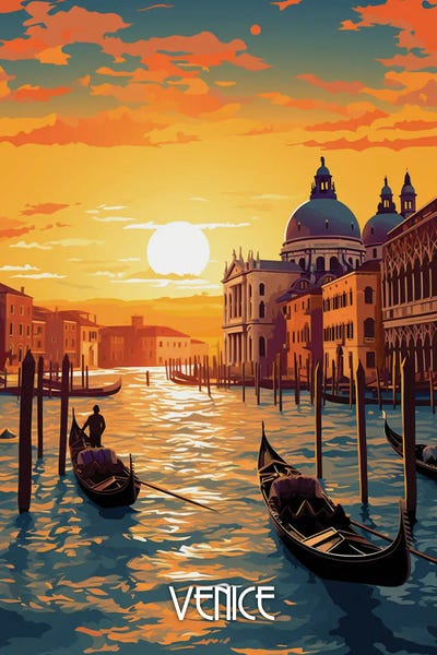 Mediterranean Décor: Venice City Art by Durro Art