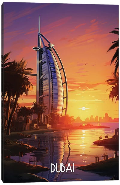 Dubai City Art Canvas Art Print - United Arab Emirates Art
