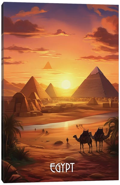 Egypt Art Canvas Art Print - The Great Pyramids of Giza