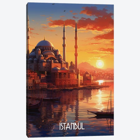 Istanbul City Art Canvas Print #DUR1227} by Durro Art Canvas Art