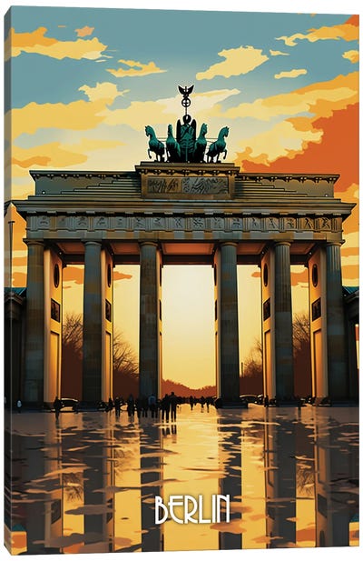 Berlin City Art II Canvas Art Print - Famous Architecture & Engineering