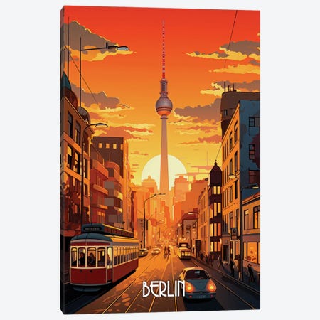 Berlin City Art Canvas Print #DUR1229} by Durro Art Canvas Print