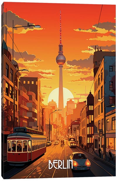 Berlin City Art Canvas Art Print - City Sunrise & Sunset Art