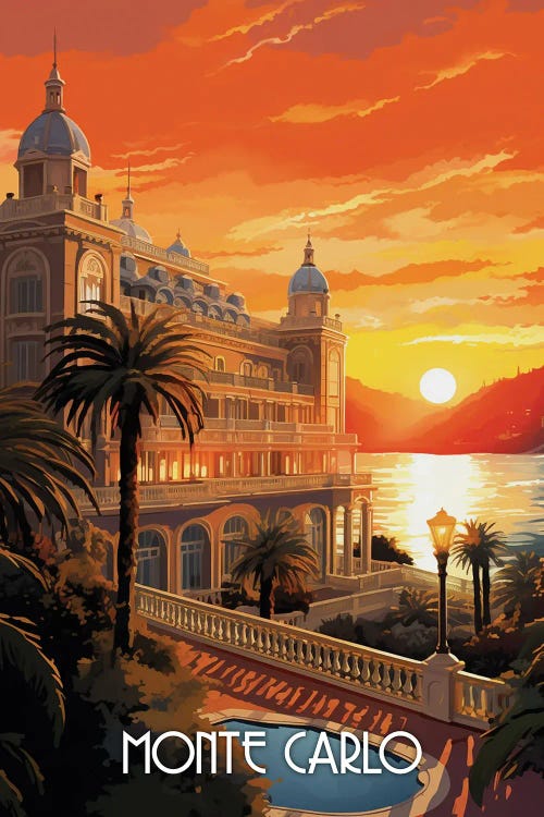 Monte Carlo City Art by Durro Art wall art