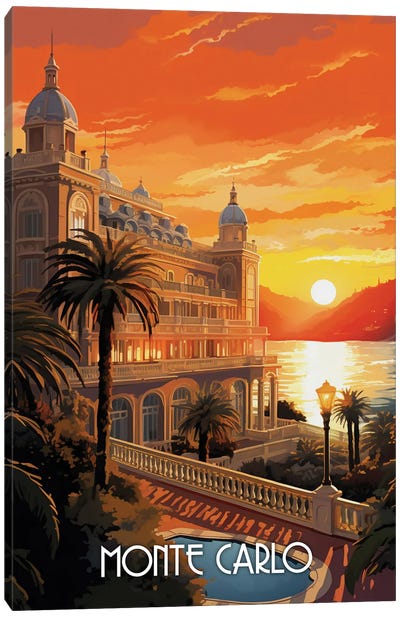 Monte Carlo City Art Canvas Art Print - City Sunrise & Sunset Art