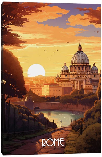 Rome City Art Canvas Art Print - Rome Art