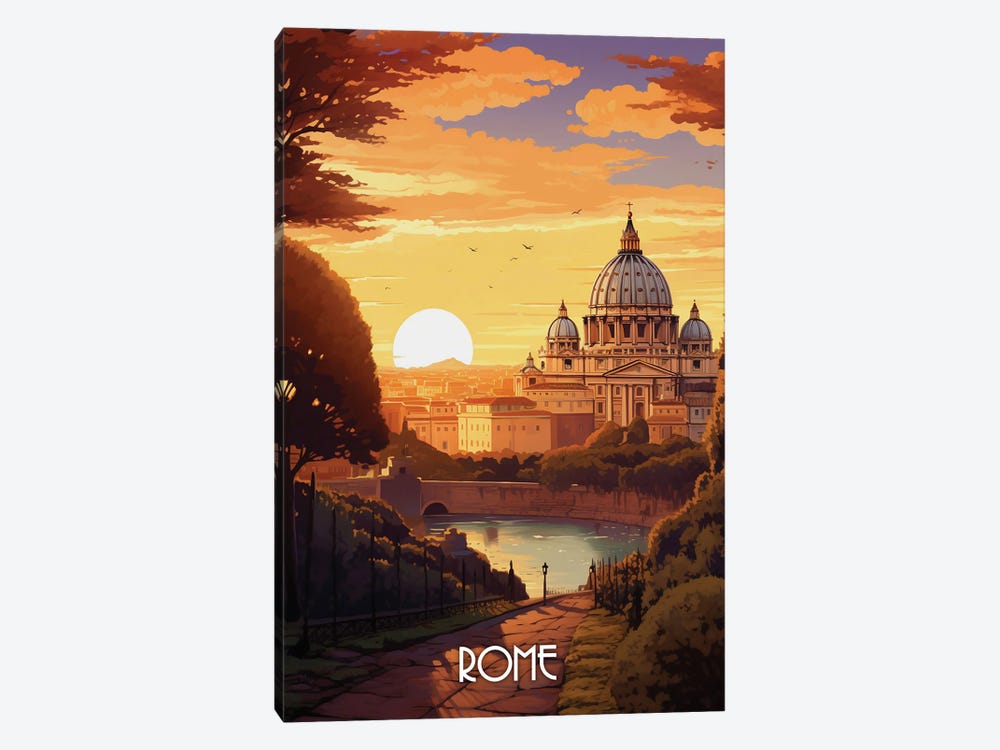 Rome City Art by Durro Art 1-piece Canvas Art