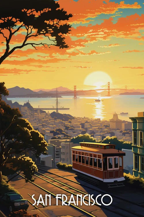 San Francisco City Art by Durro Art wall art