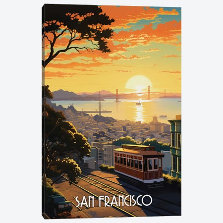 San Francisco City Art Canvas Print #DUR1232} by Durro Art Canvas Art