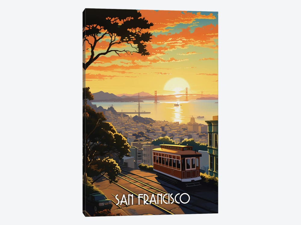 San Francisco City Art by Durro Art 1-piece Canvas Print