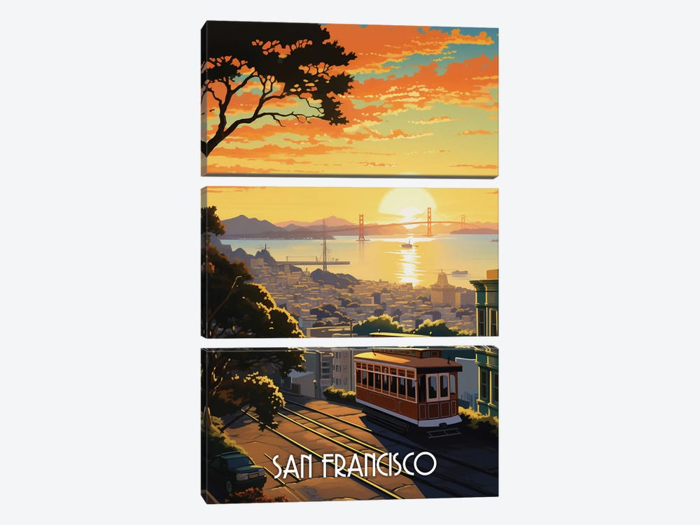 San Francisco City Art by Durro Art 3-piece Canvas Art Print