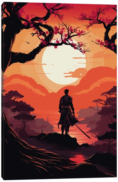 Samurai Garden IV Canvas Art Print - Sun Art