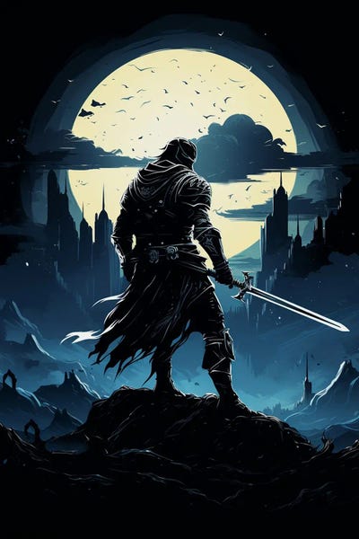 Knight Silhouette by Durro Art metal wall art