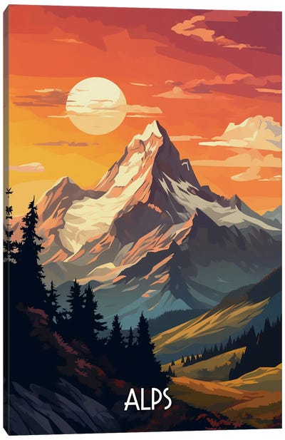 Alps II Canvas Art Print - Sun Art