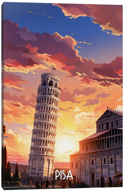 Pisa City Canvas Art Print - Tower Art
