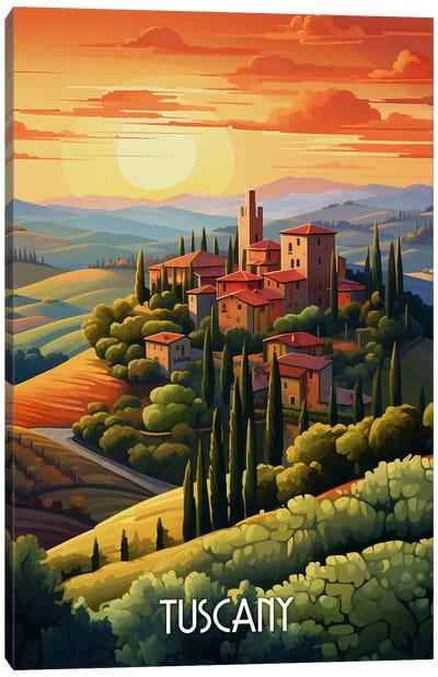 Tuscany Italy Canvas Art Print - Field, Grassland & Meadow Art