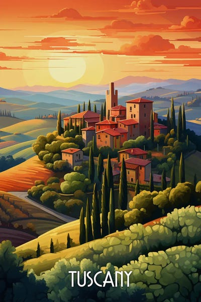 Refreshing Workspace: Tuscany Italy by Durro Art