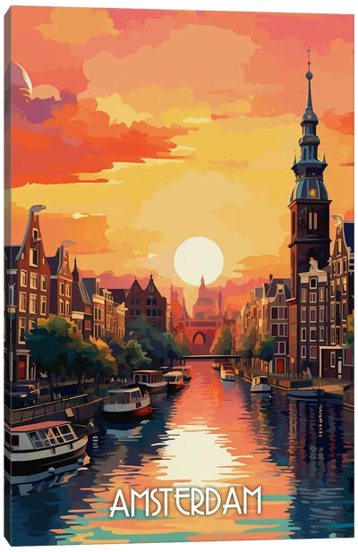 Amsterdam City Canvas Art Print - Sun Art
