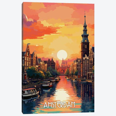 Amsterdam City Canvas Print #DUR1252} by Durro Art Canvas Art