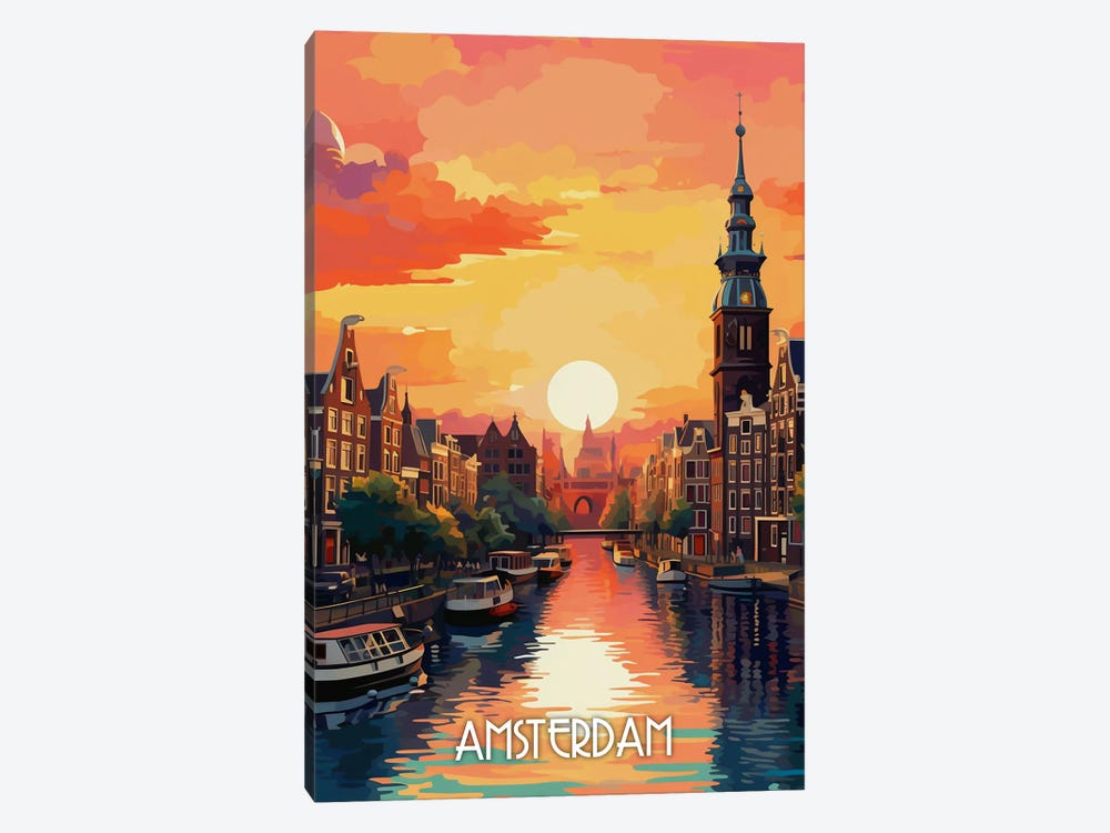 Amsterdam City by Durro Art 1-piece Canvas Art Print