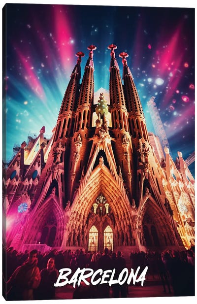 Barcelona Fantasy Canvas Art Print - La Sagrada Familia