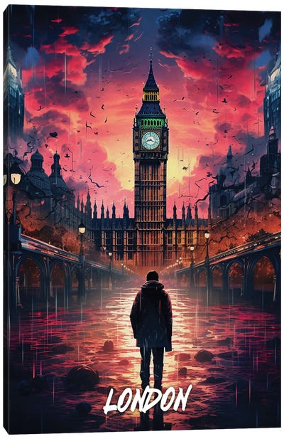 London Fantasy Canvas Art Print - London Travel Posters