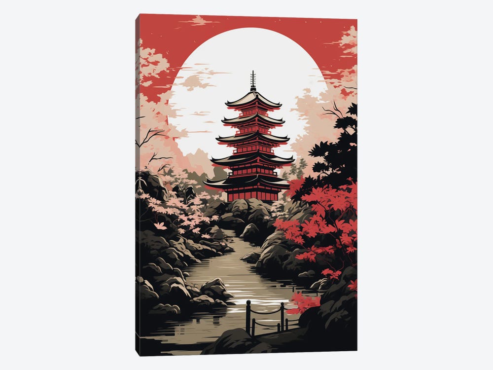 Japanese Pagoda by Durro Art 1-piece Canvas Art
