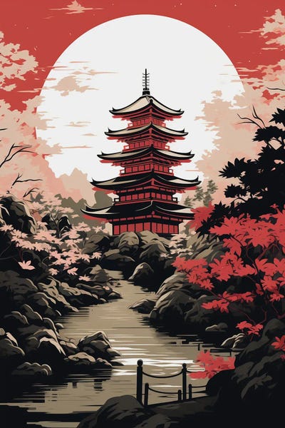 Pagodas: Japanese Pagoda by Durro Art