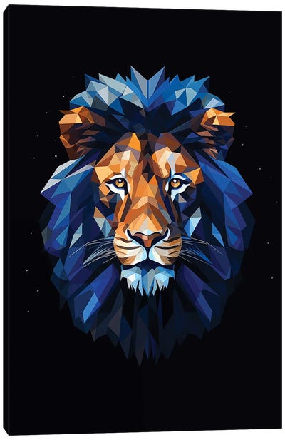 Poly Art Lion Canvas Art Print - Durro Art