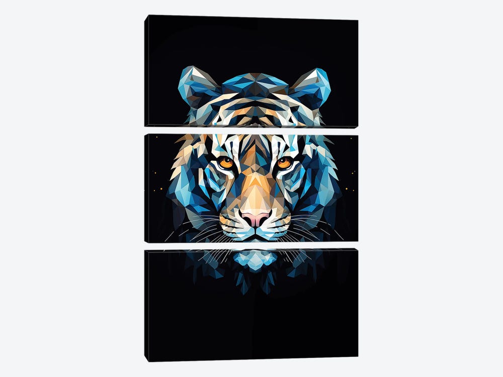 Poly Art Tiger by Durro Art 3-piece Canvas Art