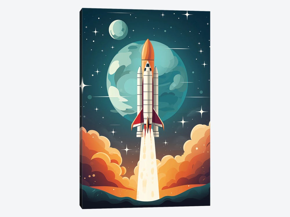 Space Rocket IV by Durro Art 1-piece Canvas Wall Art