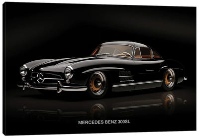 Mercedes Benz 300SL Canvas Art Print - Cars By Brand