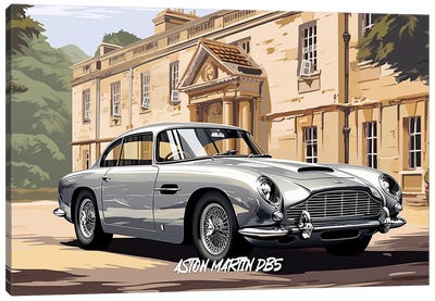 Aston Martin DB5 Comic Canvas Art Print - Durro Art