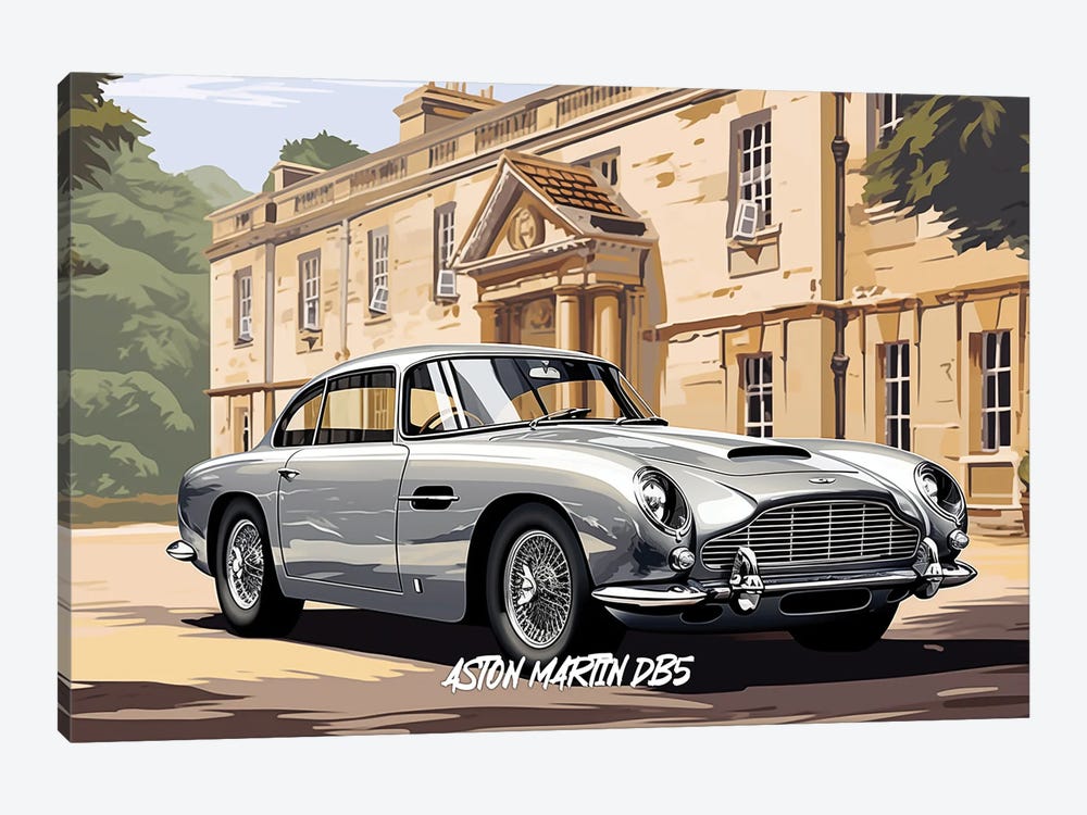 Aston Martin DB5 Comic by Durro Art 1-piece Art Print