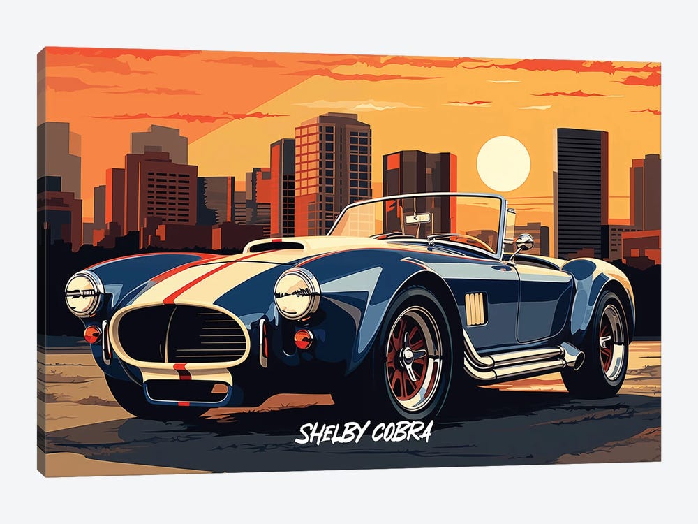 Shelby Cobra Comic by Durro Art 1-piece Canvas Art