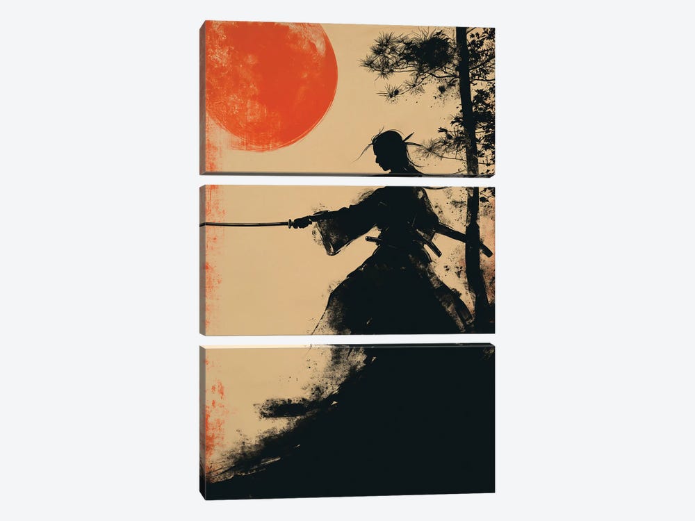 Samurai Sunset II by Durro Art 3-piece Art Print