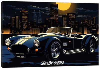 Shelby Cobra By Night Canvas Art Print - Durro Art