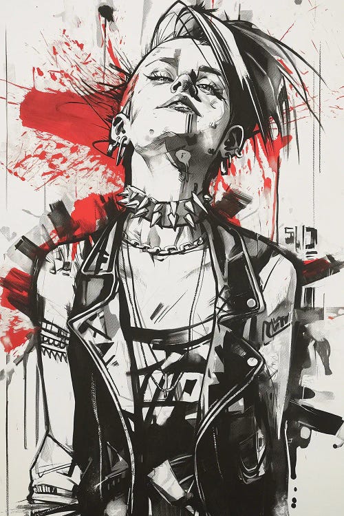 Black Ink Punk Woman