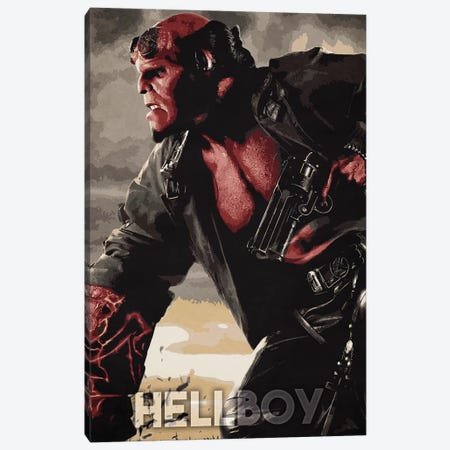 Hellboy Canvas Print #DUR148} by Durro Art Canvas Artwork